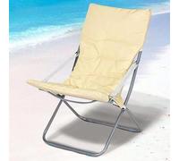 Spiaggina Pieghevole Portatile Sedia Canapone Sdraio Richiudibile Struttura in Tubolare di Alluminio Rivestimento in Tessuto Oxford Imbottito per Spiaggia Mare Campeggio Beige Goditi delle meraviglios