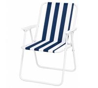 Spiaggina Prendisole Bianco/BluSedia Pieghevole Mare, Spiaggia o Giardino 7821F