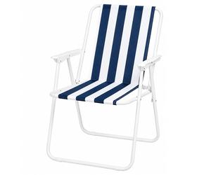 Spiaggina Prendisole Bianco/BluSedia Pieghevole Mare, Spiaggia o Giardino 7821F