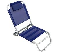 Spiaggina Regolabile in Alluminio e Textilene cm 56x47x20/72 h Blu