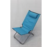 SPIAGGINA SEDIA BLU SPIAGGIA MARE GIARDINO CUSCINO POGGIATESTA MOD.ALTA STEEL