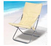 SPIAGGINA SEDIA CANAPONE IN ACCIAIO TESSUTO IMBOTTITO PIEGHEVOLE RELAX BEIGE
