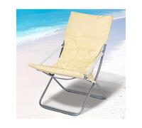 SPIAGGINA SEDIA CANAPONE IN ACCIAIO TESSUTO IMBOTTITO PIEGHEVOLE RELAX BEIGE