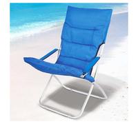 SPIAGGINA SEDIA CANAPONE IN ACCIAIO TESSUTO IMBOTTITO PIEGHEVOLE RELAX BLU