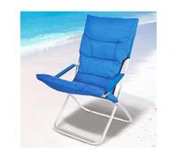SPIAGGINA SEDIA CANAPONE IN ACCIAIO TESSUTO IMBOTTITO PIEGHEVOLE RELAX BLU