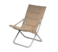 SPIAGGINA SEDIA CANAPONE IN ACCIAIO TESSUTO IMBOTTITO PIEGHEVOLE RELAX MARRONE 3