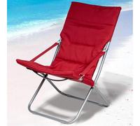 Spiaggina Sedia Canapone In Acciaio Tessuto Imbottito Pieghevole Relax Rosso