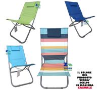 SPIAGGINA SEDIA MARE PISCINA MOD. AMACA IN METALLO VERNICIATO CON CUSCINO