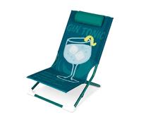 Spiaggina sedia pieghevole Gin Tonic con poggiatesta verde