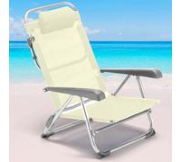 Spiaggina Sedia Prendisole Pieghevole Mare Spiaggia Sdraio Reclinabile Beige