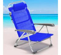 Spiaggina Sedia Prendisole Pieghevole Mare Spiaggia Sdraio Reclinabile Blu