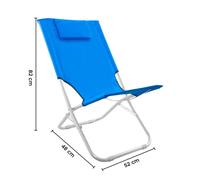 Spiaggina Silver Giga pieghevole tessuto in OXFORD 82x48x52 cm con cuscino