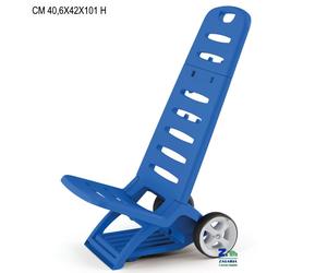 SPIAGGINA TROLLEY COMFORT CON RUOTE 2 IN 1 RICHIUDIBILE SDRAIO MARE BLU ART. 802