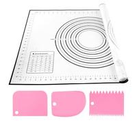 Spianatoia per Impastare, 70 x 50 cm Tappetino Silicone Per Impastare Antiscivolo, Tappetino Silicone Cucina Antiaderente Spianatoia per Impastare con Tagliapasta per Fare Impasti Pizza Pasta Macaron