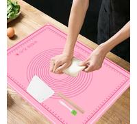 Spianatoia per Impastare Silicone,70 x 50 cm Spianatoia Silicones Grande,Rosa,Tappetino per Impastare con Misure,Antiaderente,Antiscivolo,Riutilizzabile,Tappetino Silicone per Pizza,Pasta,Macaron