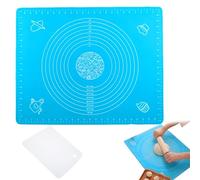 Spianatoia per Impastare Silicone, Tappetino Silicone per Impastare Antiscivolo, Spianatoia Silicone, Tappetino da Forno in Silicone Antiaderente, Adatto Per Fare,Impasti,Pizza, Blu, 50×70cm