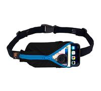 Spibelt Uni Running Belt Large Pocket Bag, Borsa corriere, Nero con cerniera turchese, L