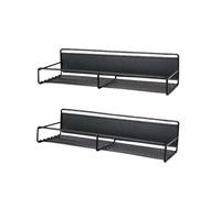 Spice Racks，Hanging Wire Basket,Magnetic Spice Rack with Wall-Mounted, Space Saving Magnetic Fridge Shelf， Modern metal spice rack for Bedroom, Living Room, Kitchen Wall Shelves，Set of 2(L)
