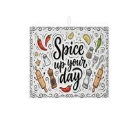 Spice Up Your Day Tappetino scolapiatti per bancone della cucina, tappetino assorbente bianco divertente per scolapiatti in microfibra per tutto l'anno 40,6 x 45,7 cm