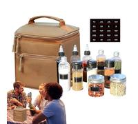 Spices Jars with Shaker Lids, set di 13 contenitori stagionali con borsa per conservazione, condiment Pots, Salt Pepper Shaker Bottles for Backpacking, Fishing, Camping