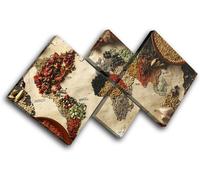 Spices World Map Atlas Food Kitchen MULTI TELA parete arte foto stampa