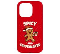 Spicy And Caffeinated Gingerbread Funny Coffee Christmas Custodia per iPhone 15 Pro