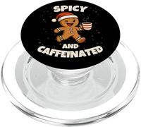 Spicy And Caffeinated Gingerbread Funny Coffee Christmas PopSockets PopGrip per MagSafe