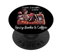 Spicy Books & Coffee Smutty Book Lover Smut Love Smutt Books PopSockets PopGrip Adesivo