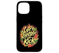 Spicy Chili Pepper Hot Food Life's Better with a Kick Design Custodia per iPhone 15