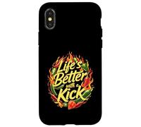 Spicy Chili Pepper Hot Food Life's Better with a Kick Design Custodia per iPhone X/XS