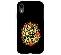 Spicy Chili Pepper Hot Food Life's Better with a Kick Design Custodia per iPhone XR