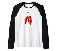 Spicy Hot Life Everyday with Red Chili Paper Graphic Designs Maglia con Maniche Raglan
