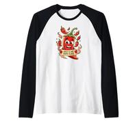 Spicy Is My Happy Place Chili Peppers Design Maglia con Maniche Raglan