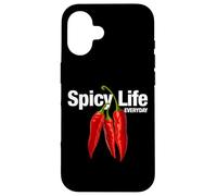 Spicy Life Everyday with Red Chili Paper Graphic Designs Custodia per iPhone 16