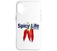 Spicy Life Everyday with Red Chili Paper Graphic Designs Custodia per iPhone 16 Plus