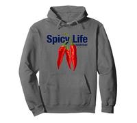 Spicy Life Everyday with Red Chili Paper Graphic Designs Felpa con Cappuccio