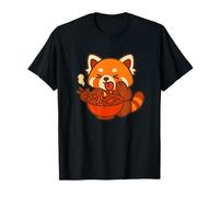 Spicy Ramen Red Panda Divertente Kawaii Noodle Art Maglietta