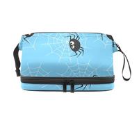 Spider and Webs - Beauty case a doppio strato per donne e ragazze, trousse da viaggio per trucchi, pratica borsa organizer con scomparto per pennelli, Multi, 27x15x14 cm/10.6x5.9x5.5 in, Beauty case