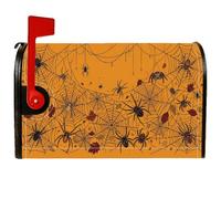 Spider - Coperture magnetiche per cassetta postale, motivo natalizio rustico, con foglie di Halloween, decorazioni per la casa e il giardino, 53 x 64 cm