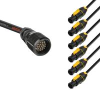 Spider Fan-Out da Socapex 19P a Powercon True1 TOP, connettori Syntax / Neutrik