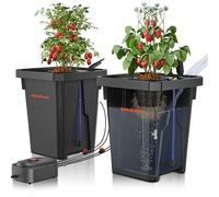 SPIDER FARMER DWC Sistema di Coltivazione idroponica con Coltura ad Acqua Profonda da 27 Litri/7 galloni, Nuovo Design del Coperchio Triangolare, Pompa d'Aria da 8W, 2 Secchi