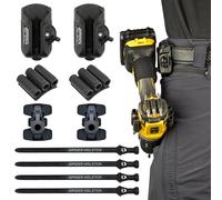 Spider Fondina per attrezzi - Kit di attrezzi - linguette adesive + BitGrippers + autobloccante, clip per cintura per trasportare trapano, driver, martello, metro a nastro, pneumatico, leggero e molto