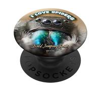 Spider Gift I LOVE SPIDERS Bold Jumping Spider PopSockets PopGrip Adesivo