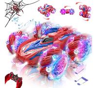 Spider Macchina Telecomandata per Bambini, 360° Ruotare e 2.4Ghz Monster Truck con Luce e Musica, 4WD RC Auto Acrobatica Giochi Bambini 3 4 5 6 7 8 9 Anni, Regalo Bambino Bambina per Compleanno Natale