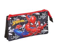 SPIDER-MAN - Astuccio triplo, astuccio per bambini, ideale per bambini in età scolastica, comodo e versatile, qualità e resistenza, 22 x 3 x 12 cm