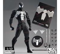 Spider-Man Black Suit Simbionte 1/12 Mess Toys Action Figure NUOVO