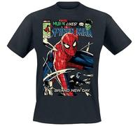 SPIDER-MAN Brand New Day - Comic Cover Uomo T-Shirt Nero 100% Cotone Regular
