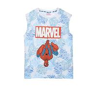 Spider-Man Canottiera muscolare per bambini ragazzi estate top, bianco, 116 cm