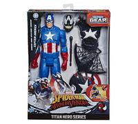 Spider-Man Hasbro E8683 Maximum Venom, Titan Hero Venom, Captain America, mit Starterprojektil, 6 Zubeh rteile, ab 4 Jahren