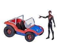 Marvel Spider-Man Spider Mobile e Miles Morales, veicolo da 15 cm con action figure, per bambini dai 4 anni in su